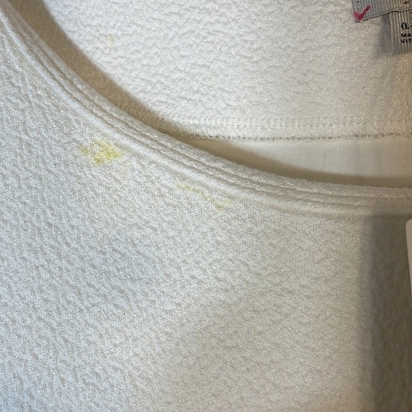 NWT. HATCH X J. Crew L/XL White Textured Short Sleeve Shift Maternity Dress. - Picture 3 of 10